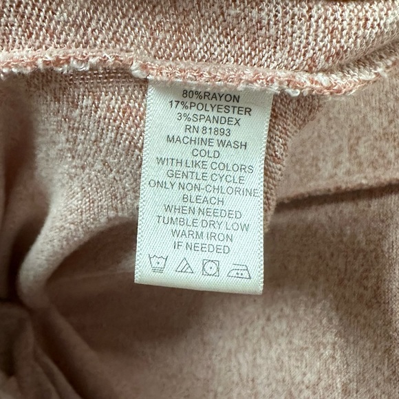 D&Co women’s plus size 2X open front cardigan solid mauve heathered pink - Picture 3 of 3